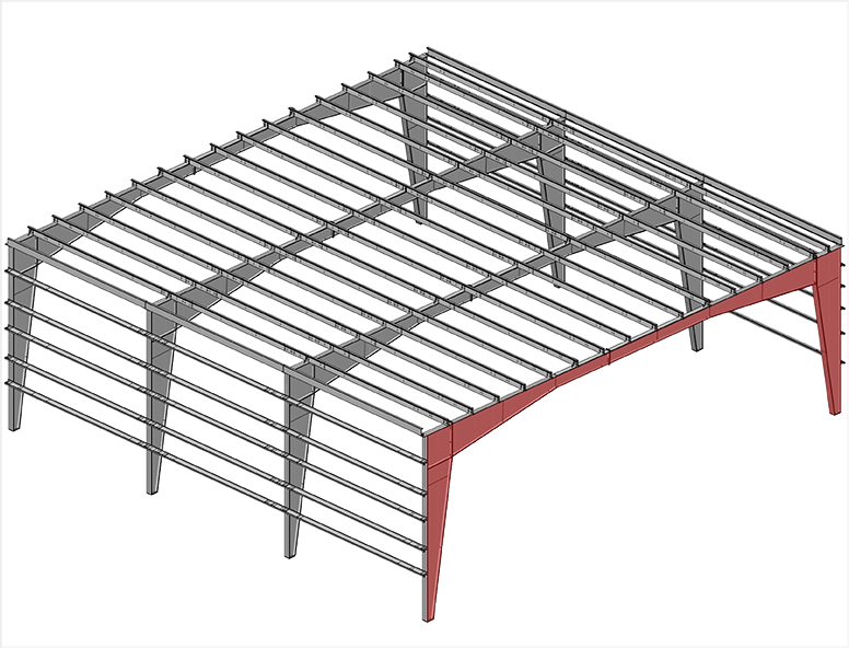 Clear-span Metal Building Frame