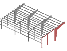 Lean-to Metal Building Frame